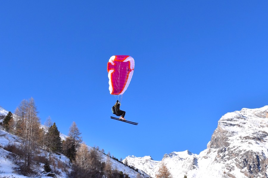 fizz2 speedwing miniwing mini-aile for speedriding lilac at val d'isere